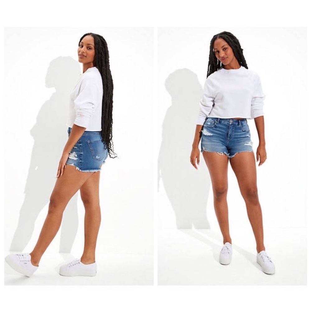 American eagle the dream short curvy midi denim